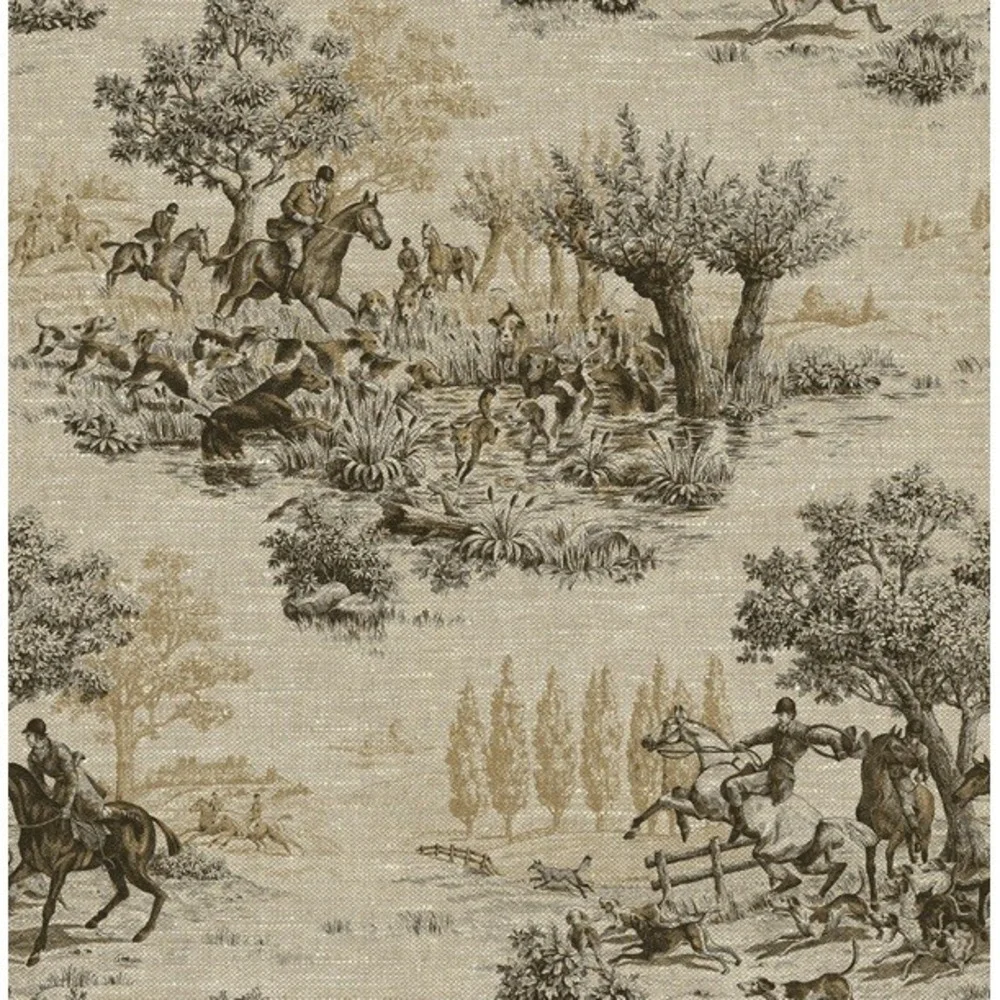 Wallquest Wall Paper Hudson Horse & Hound Toile Pattern CC52006 New 56.4‎ sq ft
